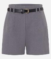 Short Alfaiatado Cintura Alta com Cinto Fino de PU - 1