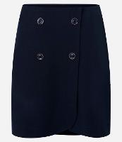 Saia Reta Curta Alfaiatada com Transpasse e Botões - 1