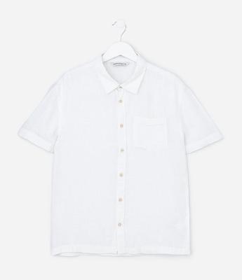 Camisa Infantil em Viscolinho com Bolso - Tam 5 a 14 Anos