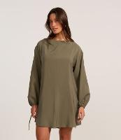 Vestido Godê em Tricoline com Manga Longa - 1