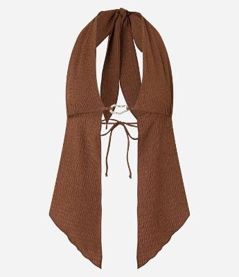 Blusa Texturizada Frente Única com Aviamento Frontal