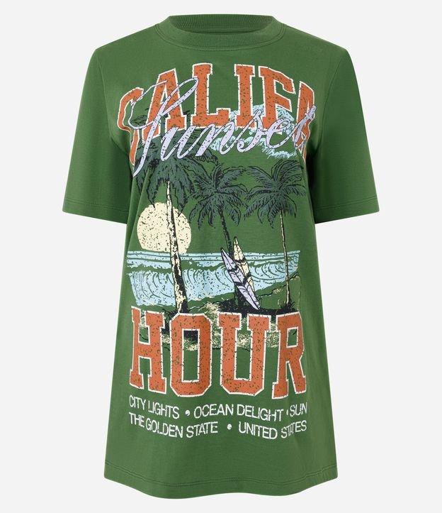 Camiseta Alongada em Algodão com Estampa Califa - 1