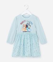Vestido Infantil em Tule com Estampa Bluey - Tam 1 a 5 Anos - 1