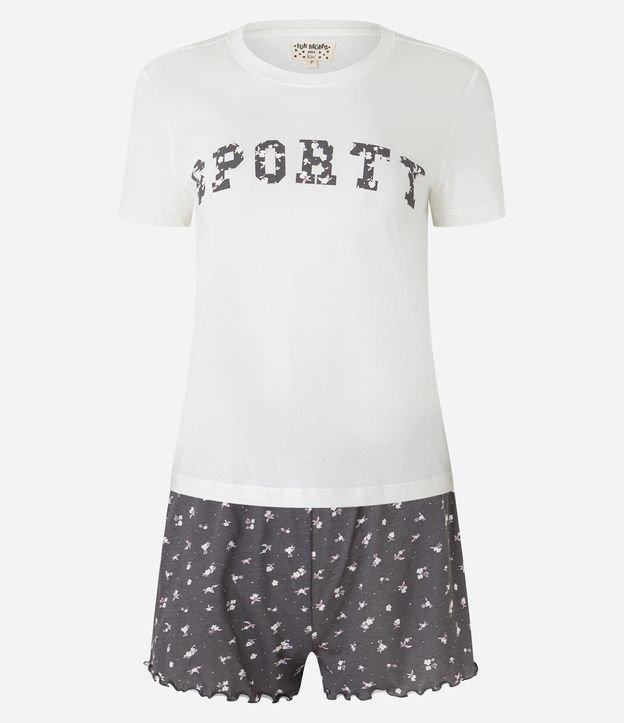 Pijama Short Doll em Algodão com Estampa Floral Sporty - 1