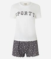 Pijama Short Doll em Algodão com Estampa Floral Sporty - 1