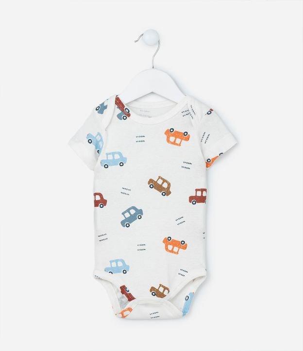 Body Infantil em Algodão com Estampa Carrinhos - Tam RN a 24 meses - 1