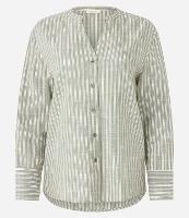 Camisa em Viscolinho com Listras em Fio Tinto e Gola Pdre - 1