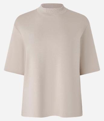 Camiseta em Ribana com Gola Redonda