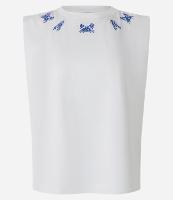 Blusa Muscle em Algodão com Bordados de Siri e Lagostas - 1