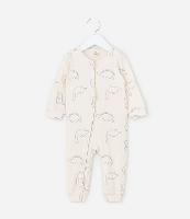 Macacão Infantil Canelado com Estampa Dinos - Tam RN a 18 meses - 1