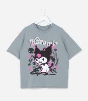 Camiseta Infantil com Estampa da Kuromi com Brilhos - Tam 5 a 14 Anos - 1