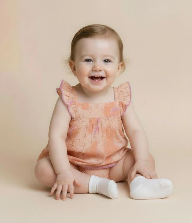 Vestido Infantil com Babados Broderie e Borboletas - Tam 0 a 18 meses - 2