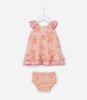 Vestido Infantil com Babados Broderie e Borboletas - Tam 0 a 18 meses - 1