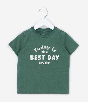 Camiseta Infantil com Lettering Best Day Ever - Tam 1 a 6 Anos