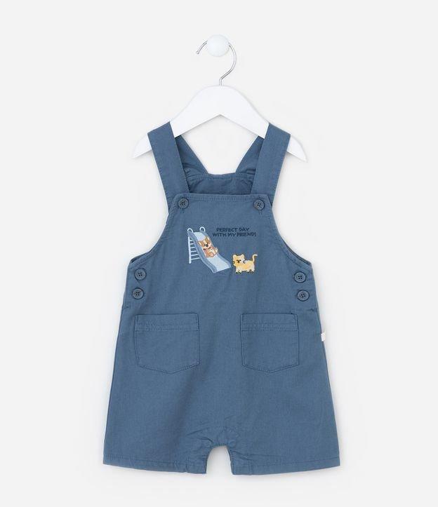 Jardineira Infantil com Bordado Bichinhos no Parquinho - Tam 3 a 18 meses - 1