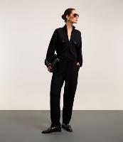 Calça Cintura Alta em Tricô Mescla com ELástico no Cós - 1