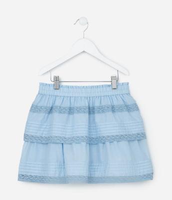 Saia Infantil em Tricoline com Camadas - Tam 5 a 14 Anos
