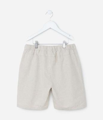 Bermuda Infantil em Algodão e Linho com Cós Elástico - Tam 5 a 14 anos