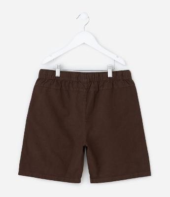 Bermuda Infantil em Algodão e Linho com Cós Elástico - Tam 5 a 14 anos