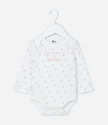 Body Infantil com Lettering Presentinho do Papai - Tam RN a 18 meses