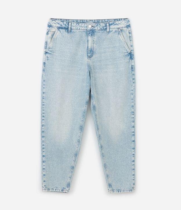 Calça Mom em Jeans com Brilhos e Bolso Faca Curve & Plus Size - 1