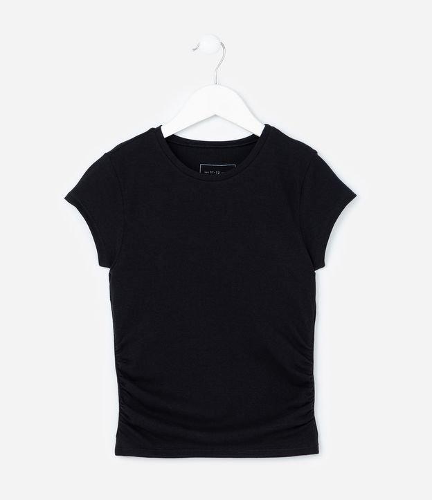 Blusa Infantil em Algodão com Drapeado Lateral - Tam 5 a 14 anos - 1