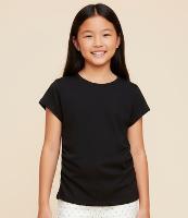 Blusa Infantil em Algodão com Drapeado Lateral - Tam 5 a 14 anos - 2