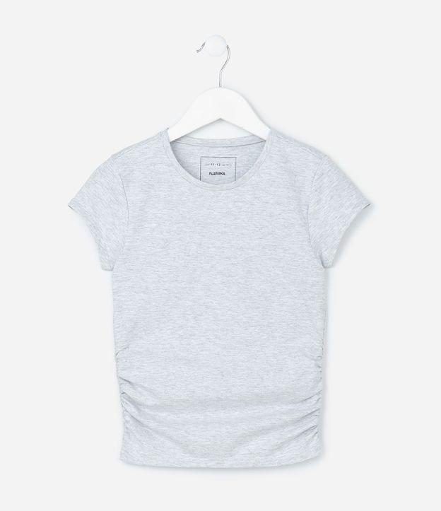 Blusa Infantil em Algodão com Drapeado Lateral - Tam 5 a 14 anos - 1