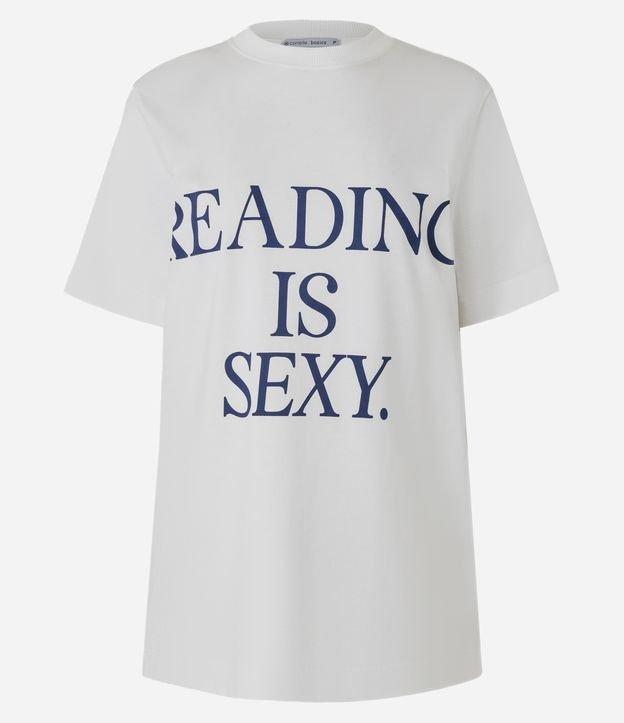 Camiseta T-Shirt em Algodão com Lettering Reading is Sexy - 1