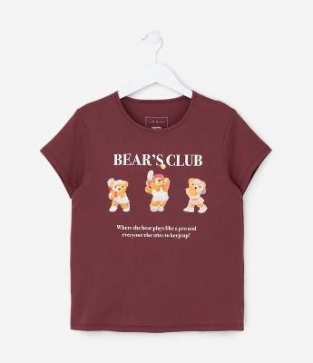 Camiseta Infantil com Estampa Ursinhas Tenistas - Tam 5 a 14 Anos