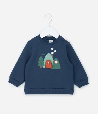 Casaco Infantil com Estampa Interativa Ursinho - Tam 0 a 18 meses