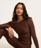 Blusa Texturizada com Barra Assimétrica e Frufru - 1