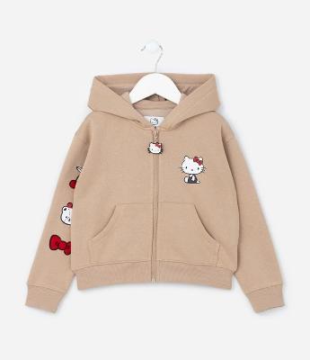 Jaqueta Infantil com Estampa Frente e Costas Hello Kitty - Tam 5 a 14 Anos