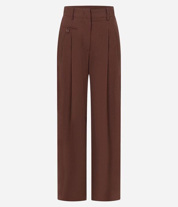 Calça Wide Leg Alfaiatada Cintura Alta em VIscolinho - 1