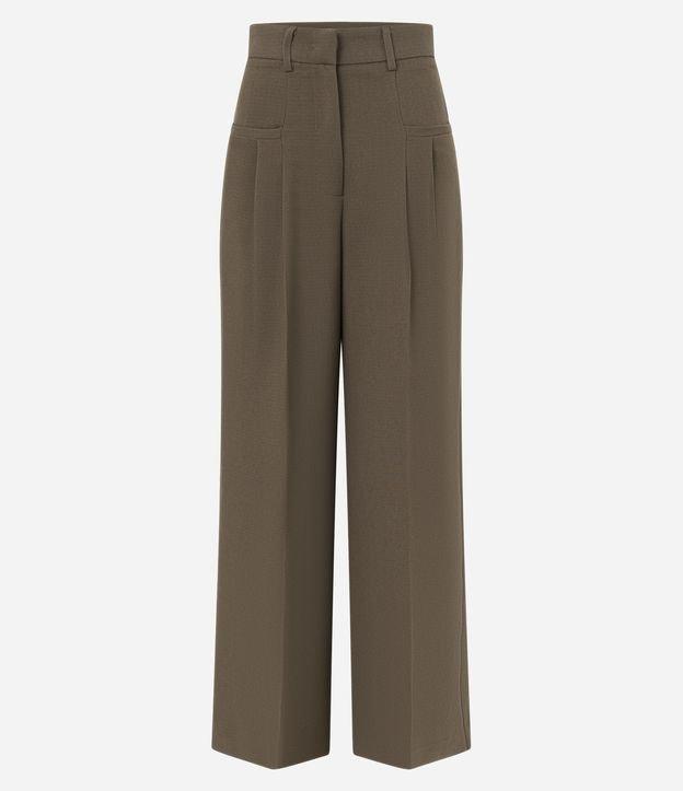 Calça Wide Leg em Alfaiataria com Pregas e Cinto - 1