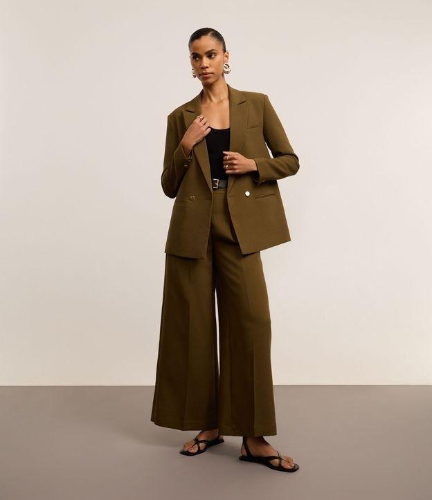Calça Wide Leg em Alfaiataria com Pregas e Cinto - 2