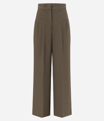 Calça Wide Leg em Alfaiataria com Pregas e Cinto