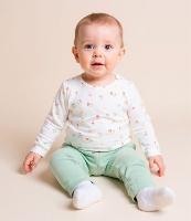 Conjunto Infantil em Suedine com Bordado Flor - Tam RN a 18 meses - 2