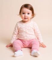 Conjunto Infantil em Suedine com Bordado de Coelha - Tam RN a 18 meses - 2