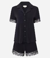 Pijama Short Doll Americano em Viscose com Renda - 1