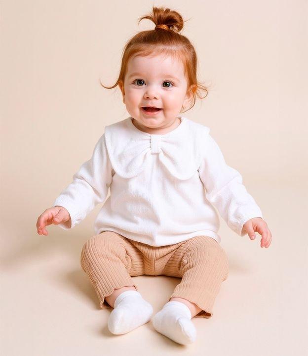 Conjunto Infantil Texturizado com Gola Laço - Tam Meia 0 a 18 meses - 2