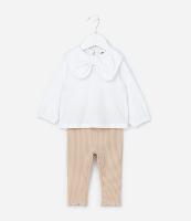 Conjunto Infantil Texturizado com Gola Laço - Tam Meia 0 a 18 meses - 1