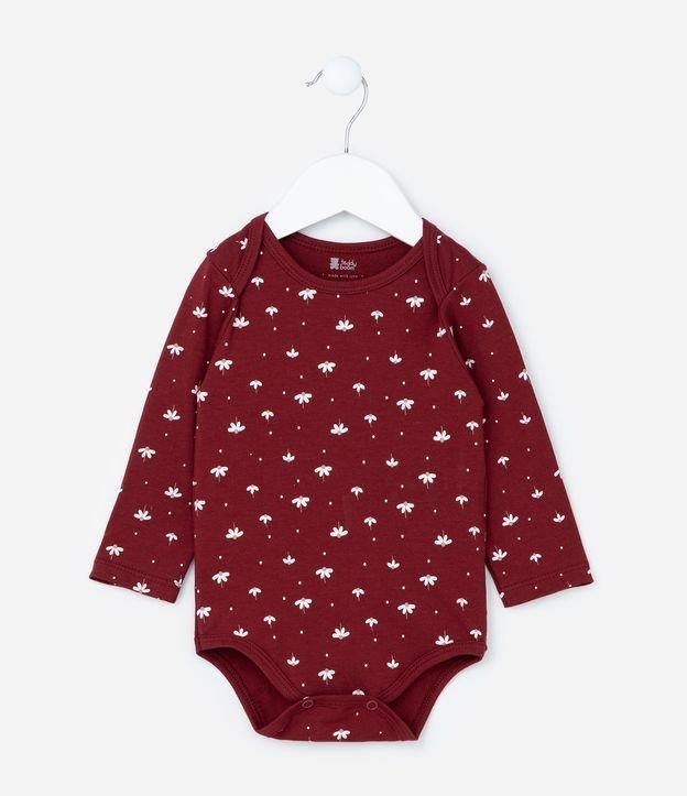 Body Infantil em Ribana com Estampa Floral - Tam RN a 18 meses - 1