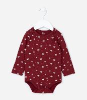 Body Infantil em Ribana com Estampa Floral - Tam RN a 18 meses - 1