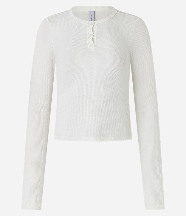 Blusa em Ribana com Botões no Decote - 1