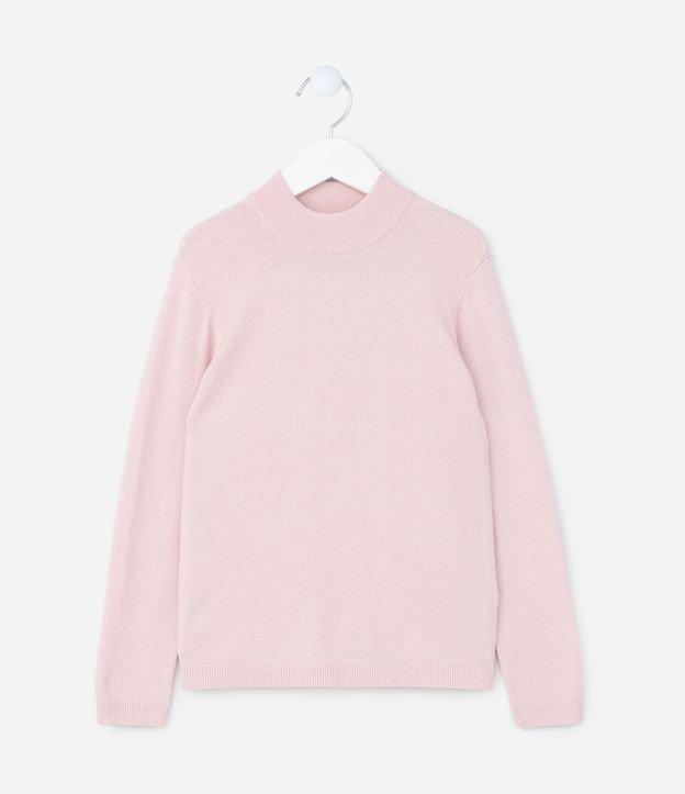 Suéter Infantil em Tricô com Gola Alta - Tam 5 a 14 Anos - 1