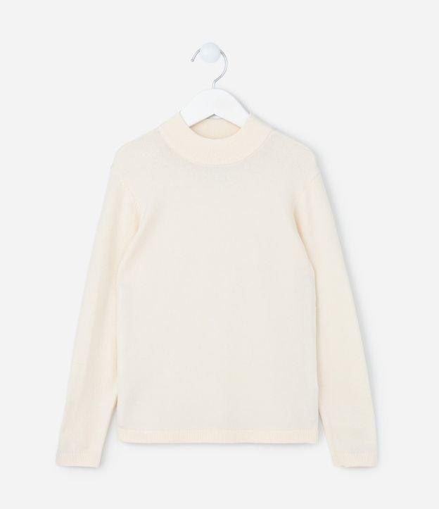 Suéter Infantil em Tricô com Gola Alta - Tam 5 a 14 Anos - 1