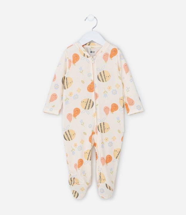 Macacão Infantil com Estampa de Abelhinhas - Tam RN a 18 meses - 3