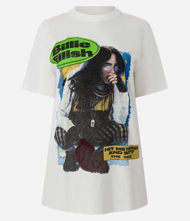 Camiseta Alongada em Algodão com Estampa Billie Eilish - 1