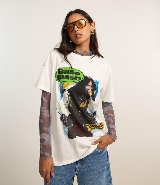 Camiseta Alongada em Algodão com Estampa Billie Eilish - 2